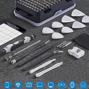 Precision Screwdriver Set, UnaMela Upgraded 122 in 1 with 101 Bits Repair Tool Kit, Magnetic Screwdriver Set with 21 Repair Tools for Electronics, Laptop, Computer, PC, iPhone, PS4, Game Console