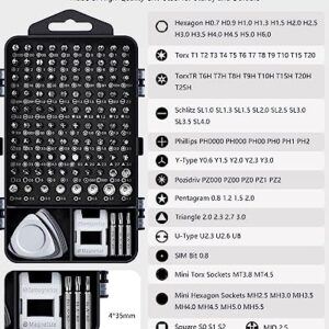 Precision Screwdriver Set, UnaMela Upgraded 122 in 1 with 101 Bits Repair Tool Kit, Magnetic Screwdriver Set with 21 Repair Tools for Electronics, Laptop, Computer, PC, iPhone, PS4, Game Console