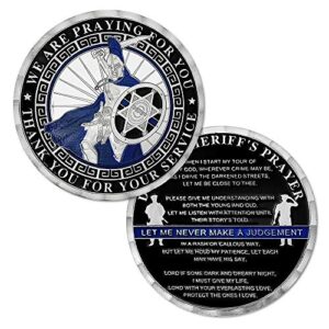 AtSKnSK Police Officers Challenge Coin Law Enforcement Sheriff Coin with Prayer