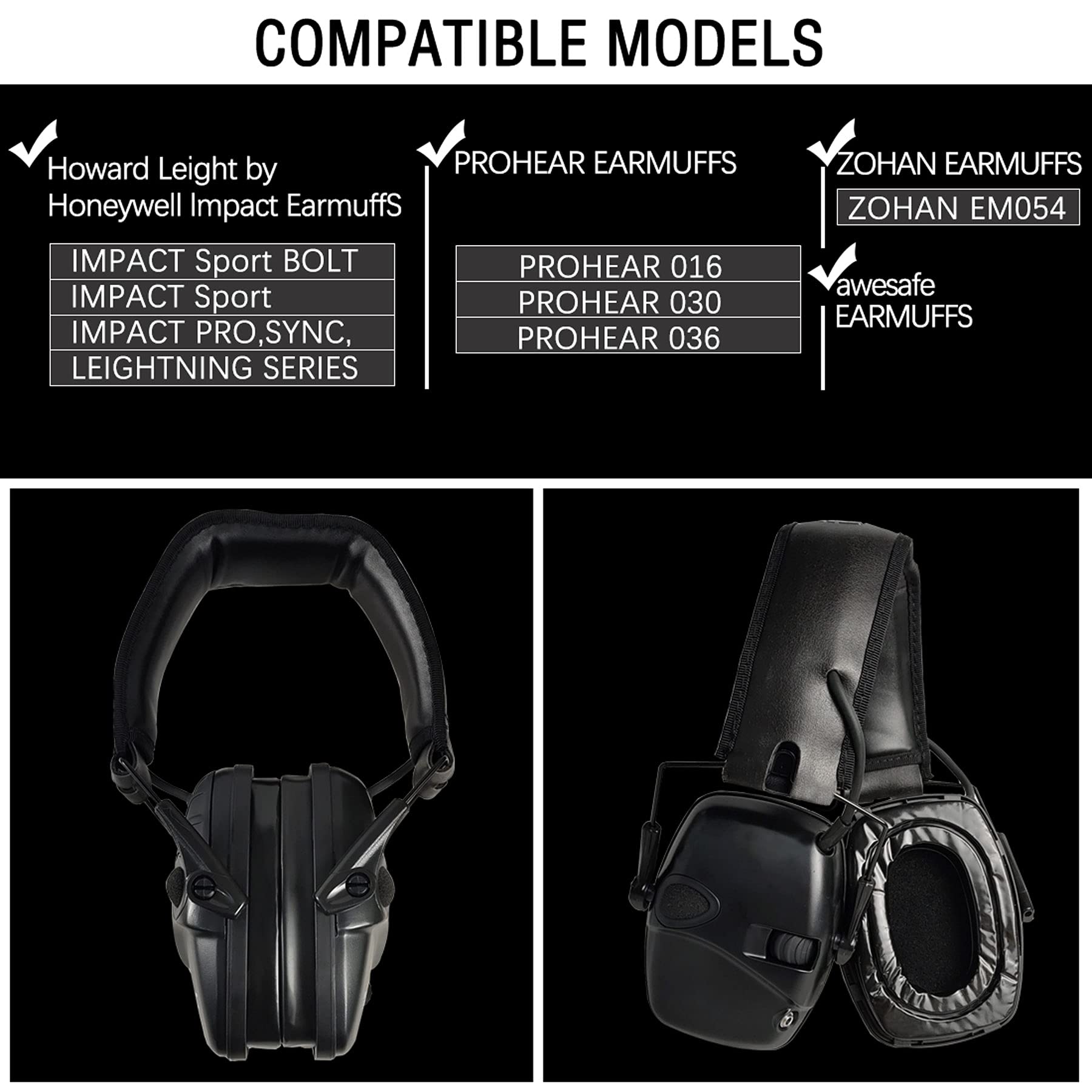 PROHEAR GEP02 Gel Ear Pads for Howard Leight by Honeywell Impact Sport Pro Sync Leightning Earmuffs