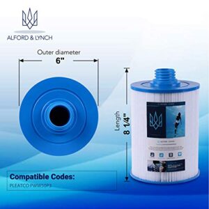 Alford & Lynch Spa Filters for Hot Tub, Replacement for Pleatco PWW50P3, PWW50, Filbur FC-0359, Waterway Plastics 817-0050, 25252, 378902, 03FIL1400 (2)