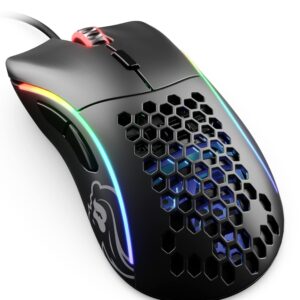 Glorious Gaming Model D Wired Gaming Mouse - 68g Superlight Honeycomb Design, RGB, Ergonomic, Pixart 3360 Sensor, Omron Switches, PTFE Feet, 6 Buttons - Matte Black