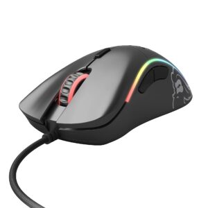 Glorious Gaming Model D Wired Gaming Mouse - 68g Superlight Honeycomb Design, RGB, Ergonomic, Pixart 3360 Sensor, Omron Switches, PTFE Feet, 6 Buttons - Matte Black