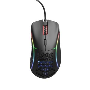 Glorious Gaming Model D Wired Gaming Mouse - 68g Superlight Honeycomb Design, RGB, Ergonomic, Pixart 3360 Sensor, Omron Switches, PTFE Feet, 6 Buttons - Matte Black