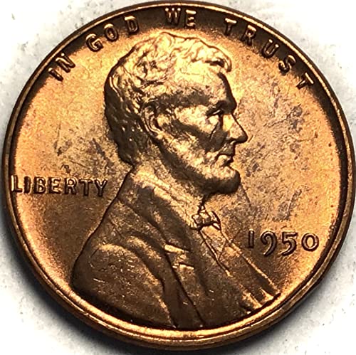 1950 P Lincoln wheat cent Red Penny Seller Mint State