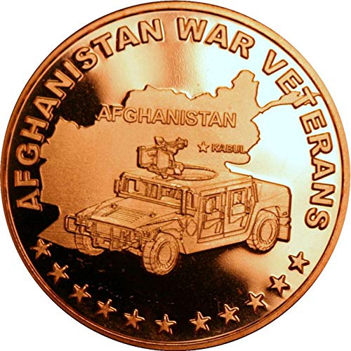 Jig Pro Shop Private Mint 1 oz .999 Pure Copper Round/Challenge Coin (Afghanistan War Veterans)