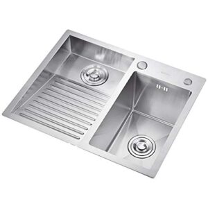 bathroom sinks laundry pool balcony household stainless steel laundry sink wash basin with washboard easy to clean double sink laundry pool gift ( color : a , size : 60*48*22cm )