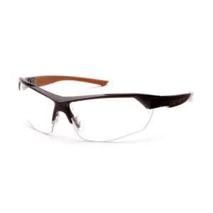 carhartt-chb1110dt braswell anti-fog safety glasses eye protection, black frame, clear lens