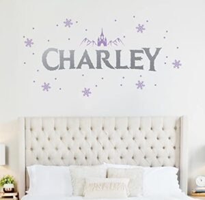 frozen style custom name/name wall decal/nursery decal/personalized sticker/baby name decal/girls room/gift/winter/let it go