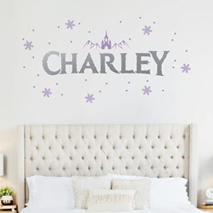 Frozen style custom name/Name Wall Decal/Nursery decal/Personalized Sticker/Baby Name Decal/Girls room/gift/winter/let it go