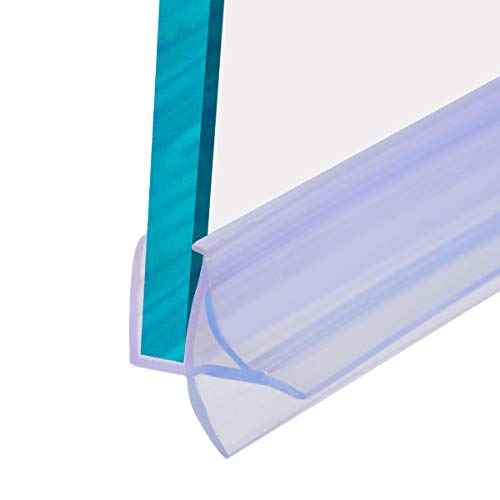 Cozylkx Glass Door Bottom Seal, Cutable Waterproof Strip for 1/4" Glass, 27.5" Length, Shower Door Sweep Stop Shower Leaks