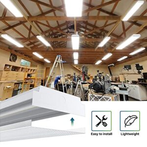 ANTLUX 4FT LED Wraparound 40W Shop Lights for Garage, 4400lm, 4000K, 4 Foot Crystal LED Wrap Light, 48 Inch Integrated Linear Strip Flush Mount Office Workshop Ceiling Lighting Fixture, 4 Pack