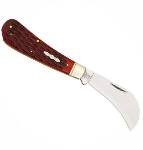 new rough rider red jigged bone handle stainless hawkbill folding blade protactical elite knife 1300rt