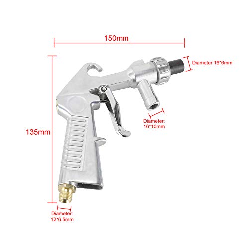 YaeKoo Sandblaster Kit Air Siphon Feed Gun Nozzle Rust Remove Abrasive with 4Pcs Ceramic Nozzle Tips for Sandblast Cabinets