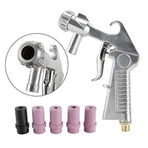 YaeKoo Sandblaster Kit Air Siphon Feed Gun Nozzle Rust Remove Abrasive with 4Pcs Ceramic Nozzle Tips for Sandblast Cabinets