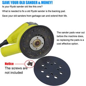 5 Inch Sander Pads for Ryobi Sander, 5" 8-Hole Hook and Loop Replacement Orbital Sanding Pad for Ryobi RS290, RS241, RS240, RS280, RS281, P411 Random Orbit Sanders