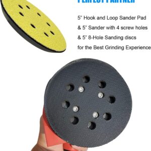 5 Inch 8 Hole Replacement Sander Pad for Milwaukee 6021-21, 6034-21 2648-20, 2648-21 Random Orbit Sanders - 5" Hook and Loop Sanding Pad for Part Number 51-36-7100