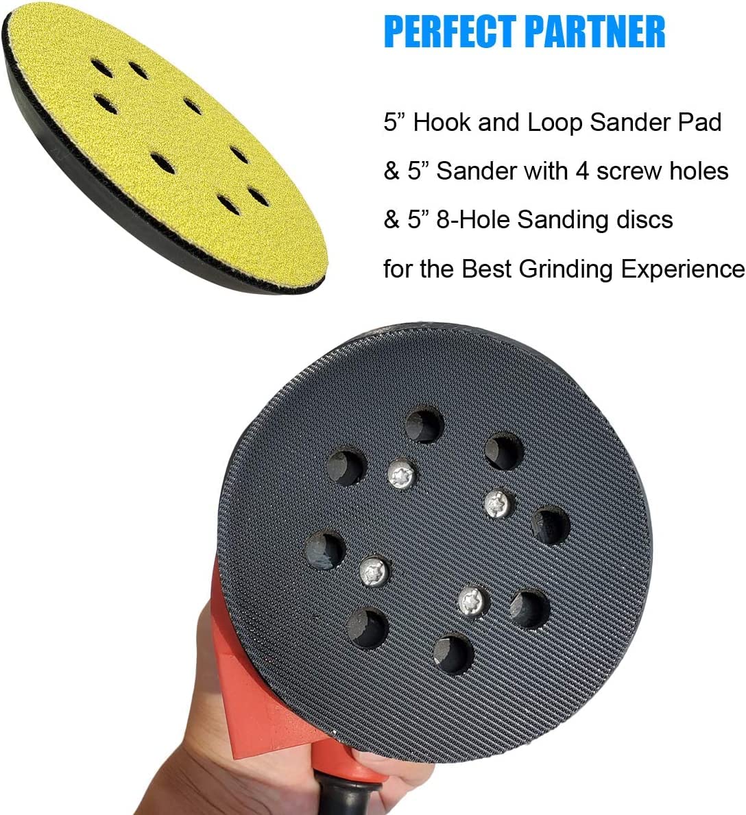 5 Inch 8 Hole Replacement Sander Pad for Milwaukee 6021-21, 6034-21 2648-20, 2648-21 Random Orbit Sanders - 5" Hook and Loop Sanding Pad for Part Number 51-36-7100