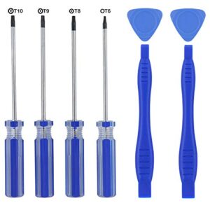 t6 t8 t9 t10 torx screwdriver,tr9 torx security screwdriver for ps4, precision magnetic screwdriver set repair tool kit for xbox one/xbox 360 controller/ps3/ps4,with safe pry tools