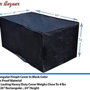 44 inch Long by 26 inch Wide firepit Cover Made of Heavy Duty MAPSA Material for Bali Outdoor 42 inch X 24 inch Rectangular firepit and Other firepit/Table Models in This Size
