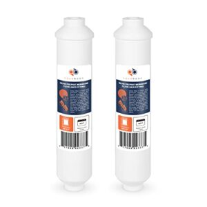 aquaboon 2-pack of inline post/carbon polishing water filter catridge for reverse osmosis system standard size (jaco fitting)