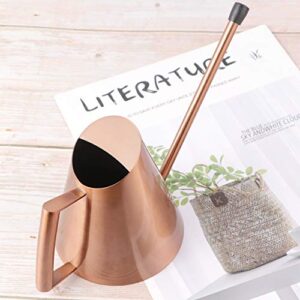 Yardwe Watering Can Stainless Steel Pot with Long Spout Small Size for Bonsai Indoors and Outdoors 400ml (Bronze)