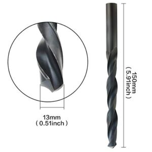 TOPPROS Straight Shank13mm Dia Split Point Tip HSS High Speed Steel Twist Drill Bit
