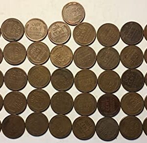 1958 P Lincoln Wheat Cent Penny Roll 50 Coins Penny Seller Extremely Fine