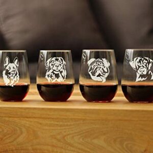 Black Lab Face Stemless Wine Glass - Large Glasses - Cute Gifts for Dog Lovers with a Labrador Retriever