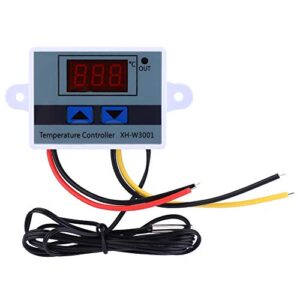 temperature controller, dc 12v 120w digital led temperature controller module xh-w3001 mini thermostat switch with waterproof sensor probe