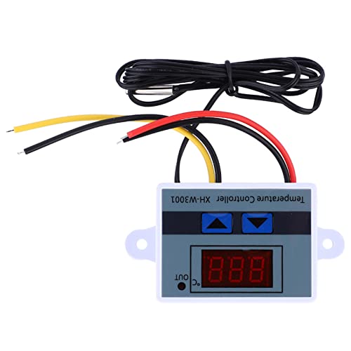 Temperature Controller, DC 12V 120W Digital LED Temperature Controller Module XH-W3001 Mini Thermostat Switch with Waterproof Sensor Probe