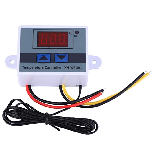 Temperature Controller, DC 12V 120W Digital LED Temperature Controller Module XH-W3001 Mini Thermostat Switch with Waterproof Sensor Probe