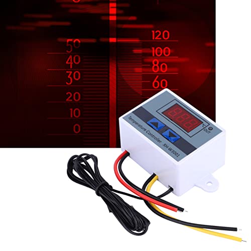 Temperature Controller, DC 12V 120W Digital LED Temperature Controller Module XH-W3001 Mini Thermostat Switch with Waterproof Sensor Probe