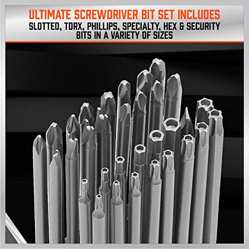 HORUSDY 32-Piece 1/4" Shan Extra Long Security Power Bit Set, 6" Long Tamper Proof Security Bits, S2 Steel.
