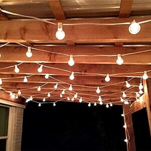 25Ft LED String Lights, G40 Outdoor Patio String Lights with 27 Shatterproof LED Clear Globe Bulbs, Indoor&Outdoor String Lights for Patio Garden Backyard Bistro Pergola Tents Gazebo Decor, White Wire