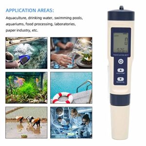 AUNMAS Multifunctional Portable PH/Salinity/TEM/TDS/EC 5in1 Digital Water Quality Tester Monitor Meter Pen