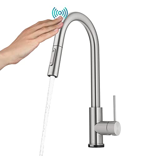 Kraus KTF-3104SFS Oletto Contemporary Single-Handle Touch Kitchen Sink Faucet with Pull Down Sprayer, 16 5/8 Inch, Spot Free Stain