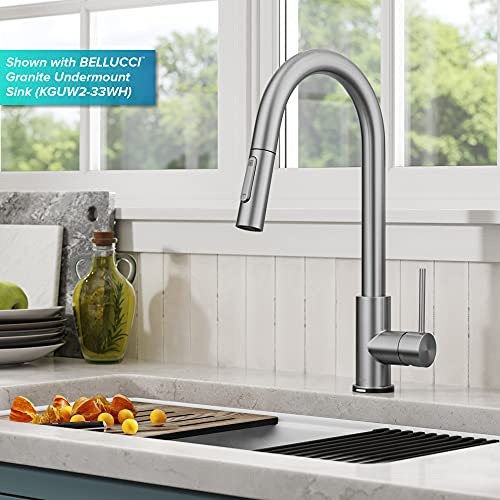 Kraus KTF-3104SFS Oletto Contemporary Single-Handle Touch Kitchen Sink Faucet with Pull Down Sprayer, 16 5/8 Inch, Spot Free Stain