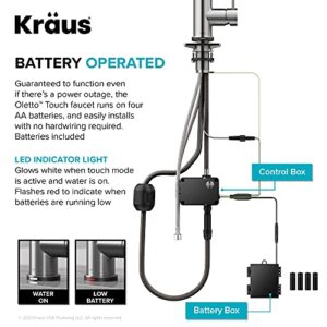 Kraus KTF-3104SFS Oletto Contemporary Single-Handle Touch Kitchen Sink Faucet with Pull Down Sprayer, 16 5/8 Inch, Spot Free Stain