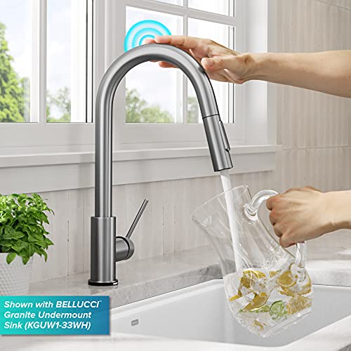 Kraus KTF-3104SFS Oletto Contemporary Single-Handle Touch Kitchen Sink Faucet with Pull Down Sprayer, 16 5/8 Inch, Spot Free Stain