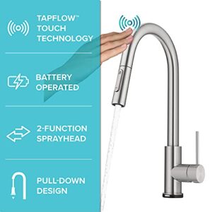 Kraus KTF-3104SFS Oletto Contemporary Single-Handle Touch Kitchen Sink Faucet with Pull Down Sprayer, 16 5/8 Inch, Spot Free Stain