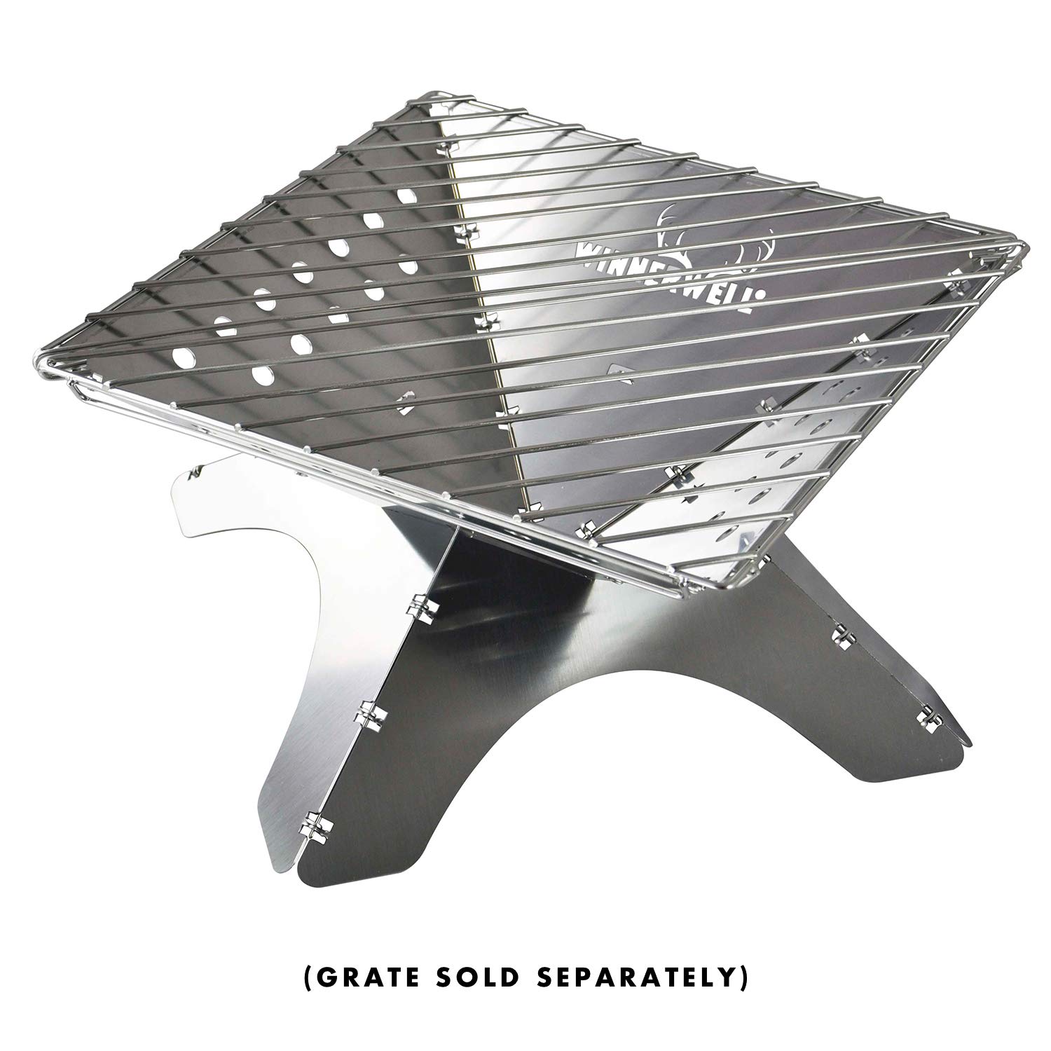 Winnerwell Flatfold Fire Pit - Large| Portable Stainless Steel Fire Pan