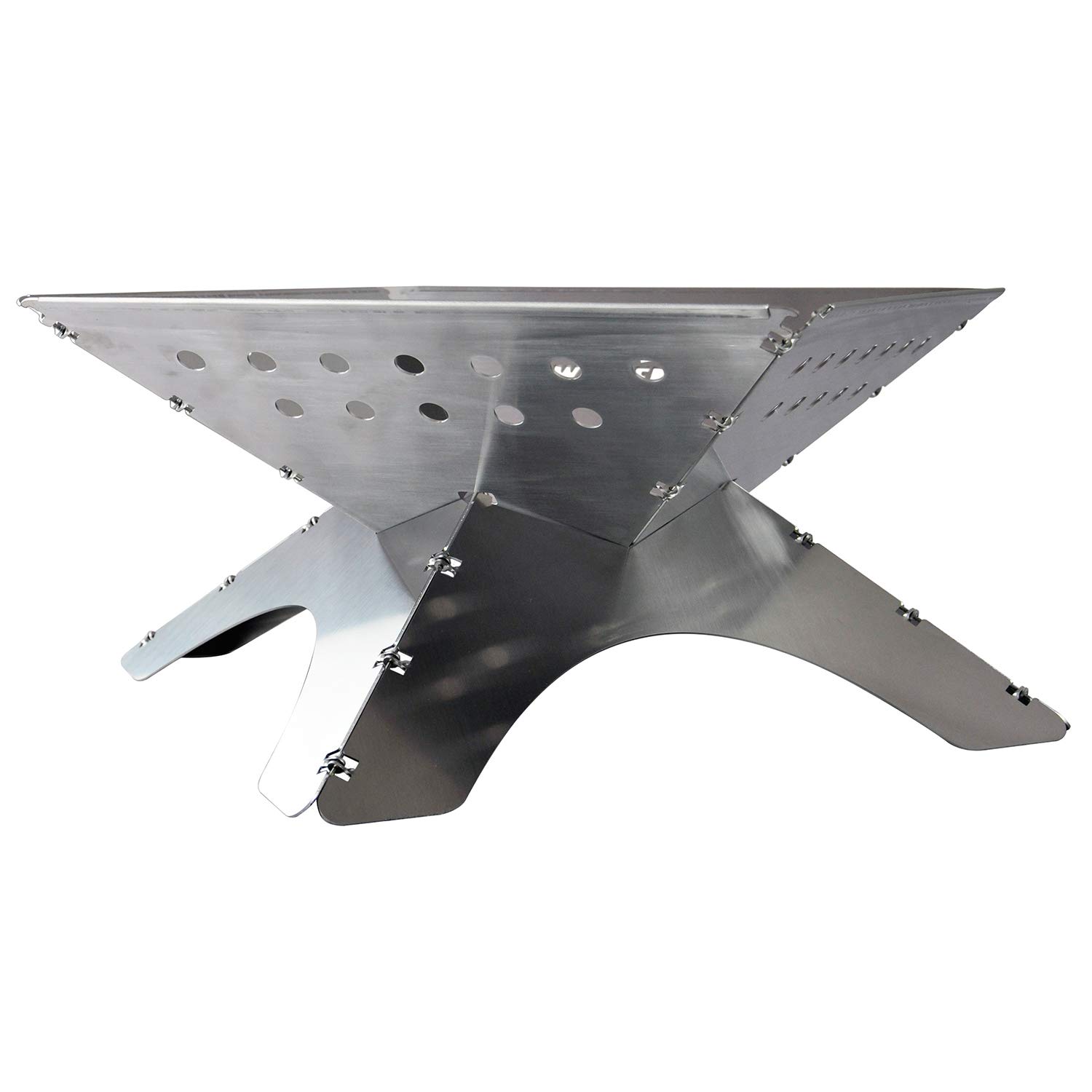 Winnerwell Flatfold Fire Pit - Large| Portable Stainless Steel Fire Pan