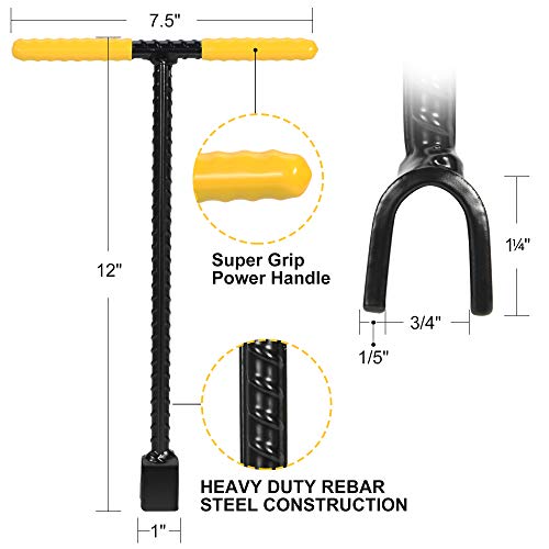 LOSTRONAUT Water Meter Key 12 Inch - Contractor Grade Enforced Steel T-Handle - Curb Valve Key Wrench Tool for Curb Main Water Shutoff Valve | Comes with 4-way Multi-Functional Utility Key