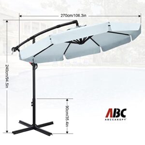 ABCCANOPY Premium Cantilever Patio Umbrellas 9FT (Light Gray)