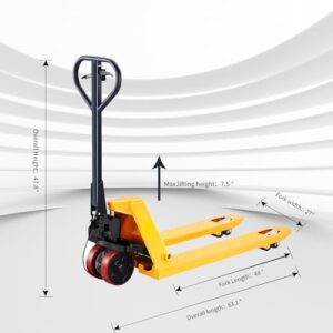 APOLLOLIFT Pallet Jack with Brake System, Heavy Duty Pallet Jack 5500lbs Capacity 48" Lx27 W Forks Standard Pallet Truck for Warehouse