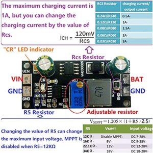 9V/18V Lithium Battery Charger Board, MPPT 3.7V 7.4V Solar Charging Controller Board, Lithium Battery Protection Charger Module (18V)