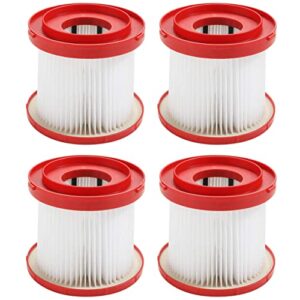fette filter- hepa wet dry vacuum filter compatible with milwaukee 49-90-1900 for gallon wet/dry vacuum m18 2 gallon (0880-20), m12 fuel 1.6 gallon (0960-20), m18 fuel packout (0970-20). 4 qty