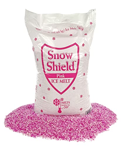 Pink Snow Shield Ice Melt (50 LBS) - A Pet Safe Ice Melt That is Effective Below Zero Degrees and is Safe for Our Children, Our Pets and Our Earth