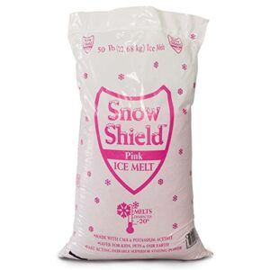 Pink Snow Shield Ice Melt (50 LBS) - A Pet Safe Ice Melt That is Effective Below Zero Degrees and is Safe for Our Children, Our Pets and Our Earth